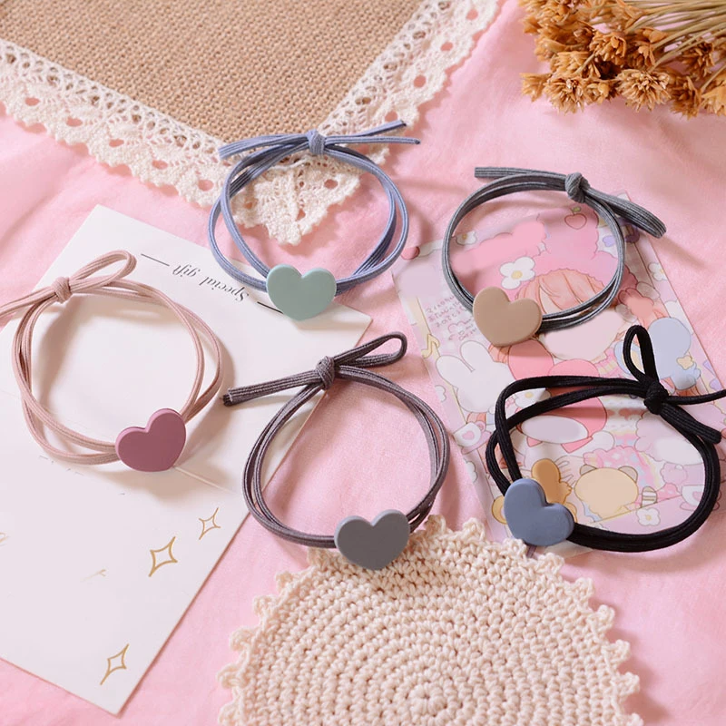 Эластичная резинка для волос в форме сердца женщин детские резинки аксессуары