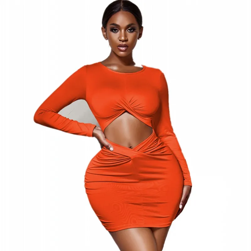 

Женские платья-карандаш Y2k с высокой талией, ажурные платья с длинным рукавом, Модные Новые однотонные элегантные сексуальные Клубные наряд...