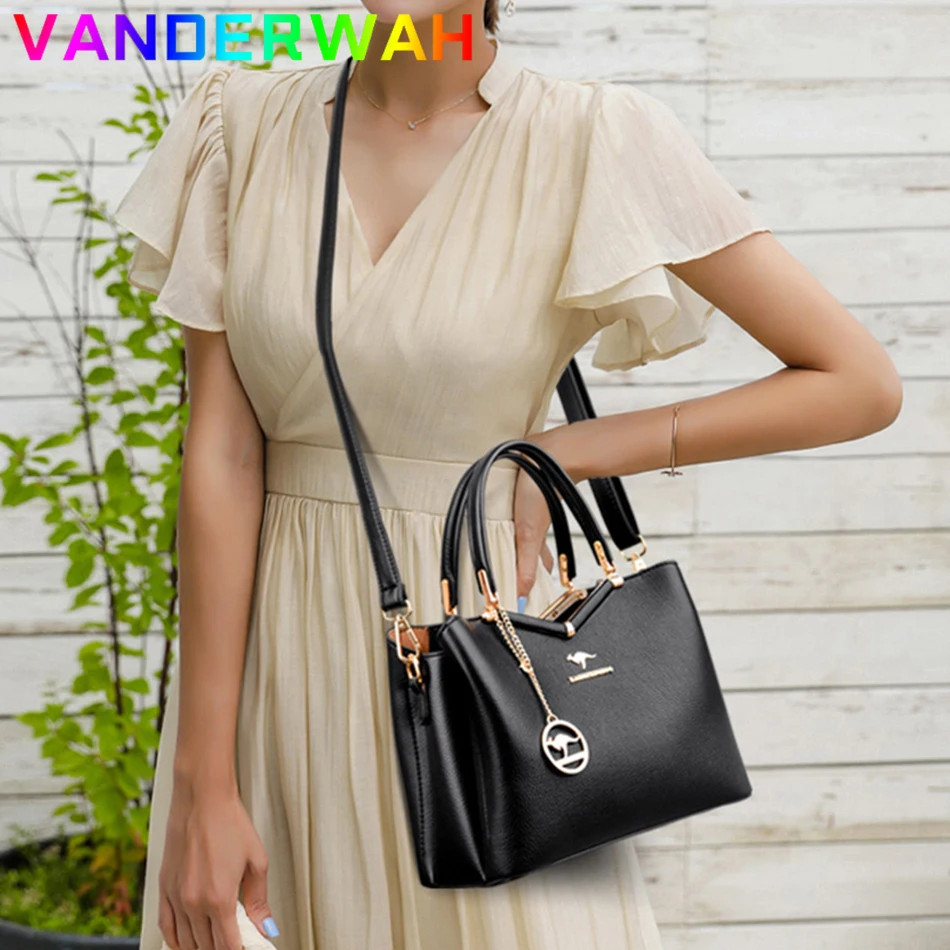 Элегантные женские сумки высококачественные кожаные Наплечные через плечо для