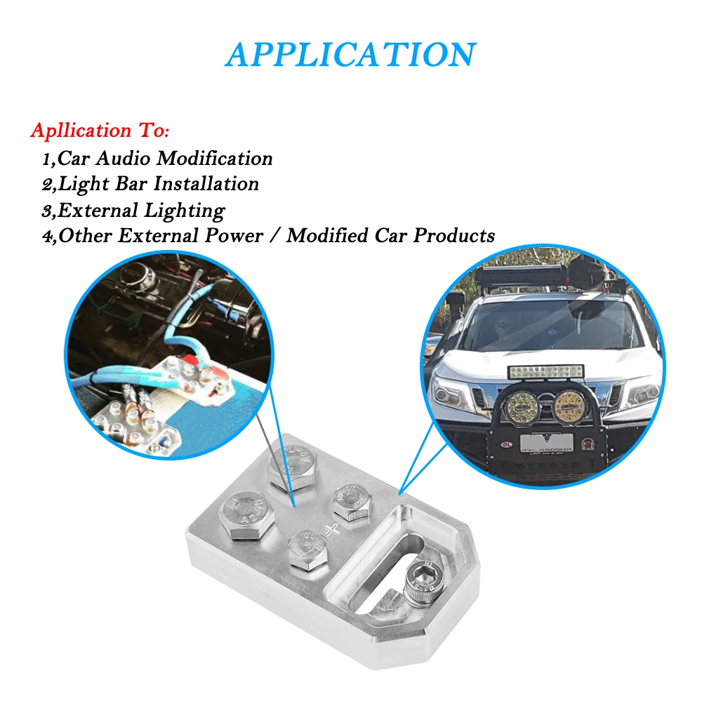 For XS Power Battery Terminals Kit M6 Aluminum Flat BOLT-USE-ONLY Positive Negative |