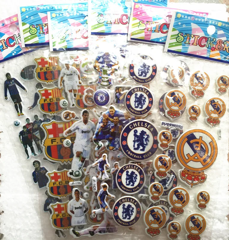 3D наклейка с пузырьками Футбольные Звезды игра для мальчиков Спортивная