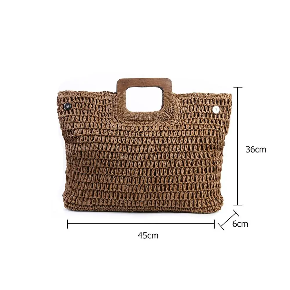 

Vintage Bohemian Straw Bag for Women Summer Large Capacity Beach Handbags Rattan Handmade Kintted Travel Bags Bolsas Mujer