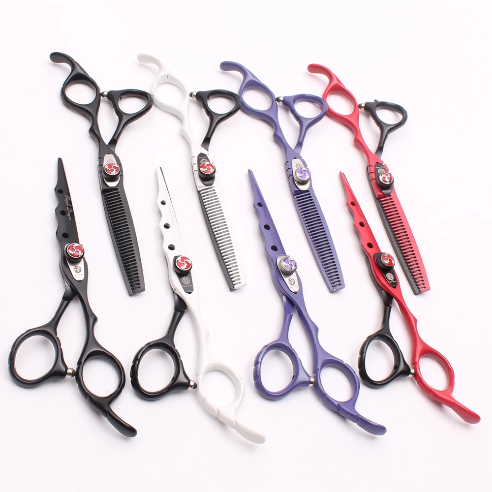 

6.0 inch black New Professional Hairdressers Hair Scissors Japan 440C Barber Big Cutting Scissors Thinning Shears Hair Clipper