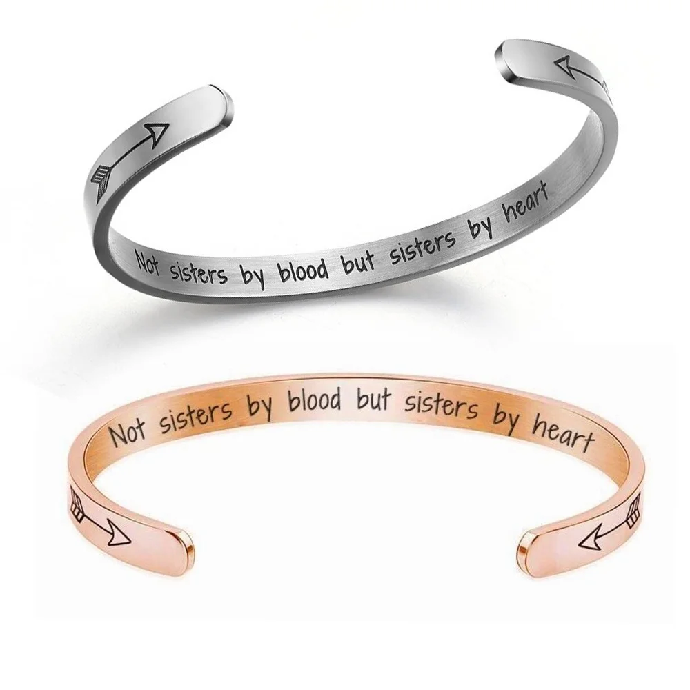 

Best Friend Friendship Gifts for Women - Not Sister by Blood But Sisters by Heart Bracelet Birthday Gifts for Friend BFF Jewelry