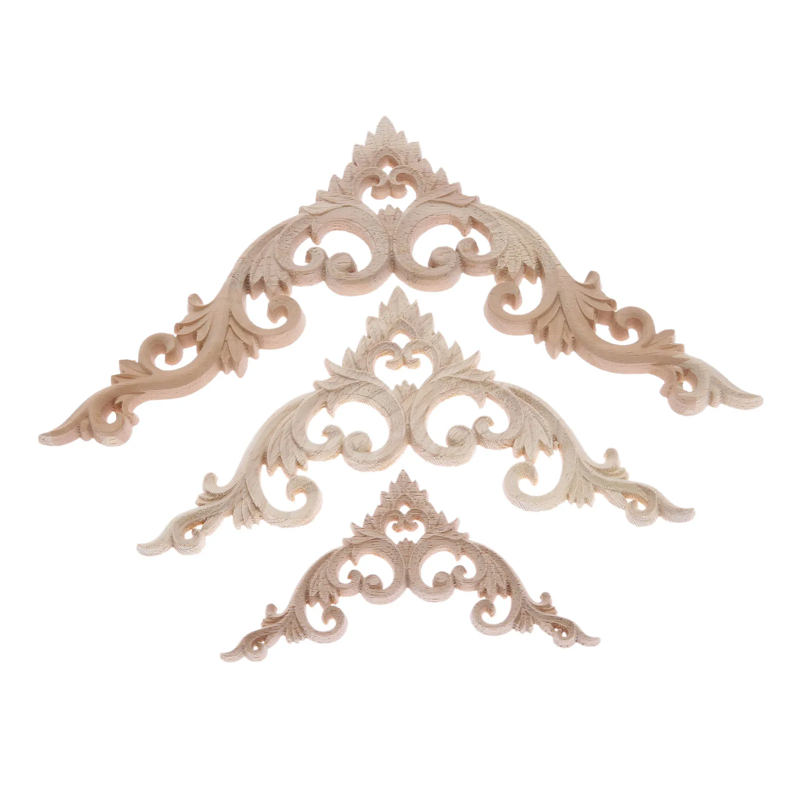 

1 шт., деревянная резная угловая аппликация, рамка, мебель, настенные двери, декоративные деревянные фигурки, поделки 10 см/15 см/20 см