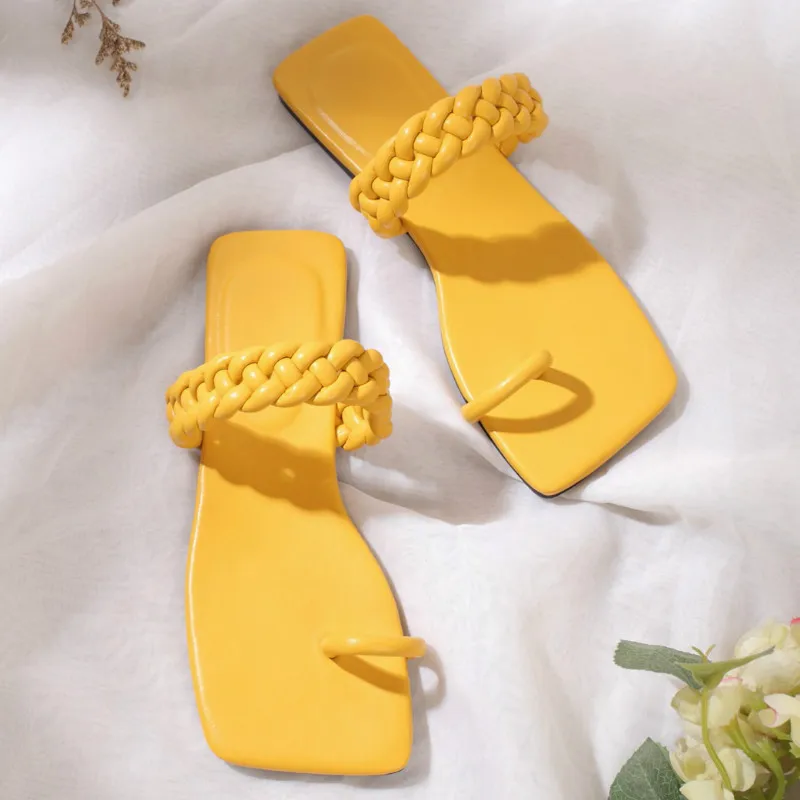 

HOKSZVY Summer Beach Shoes Fashion Braided Sandals And Slippers With Flip Flops Outdoor Leisure Flat Women Sandals 36-42 CGB