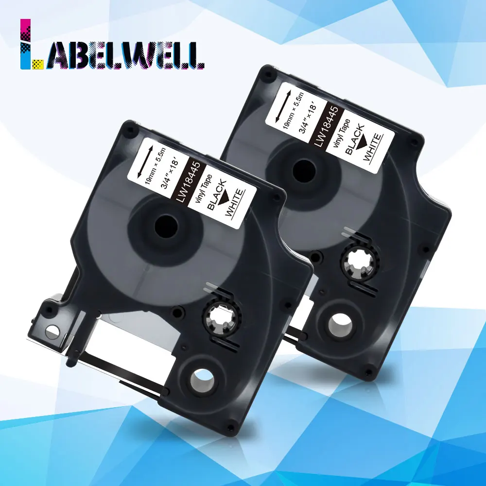 Labelwell 2шт совместимый для DYMO 18445 Rhino IND виниловая этикетка 19 мм * 5 м принтер лента 4200