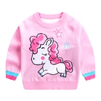 sweater girl winter pullover knitted clothing children pink unicorn tops autumn for toddlers baby