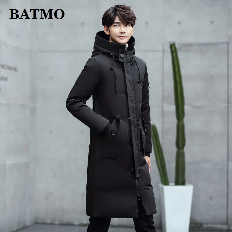BATMO 2019 Новое поступление Зима Высокое качество 80% белый утиный пух с капюшоном