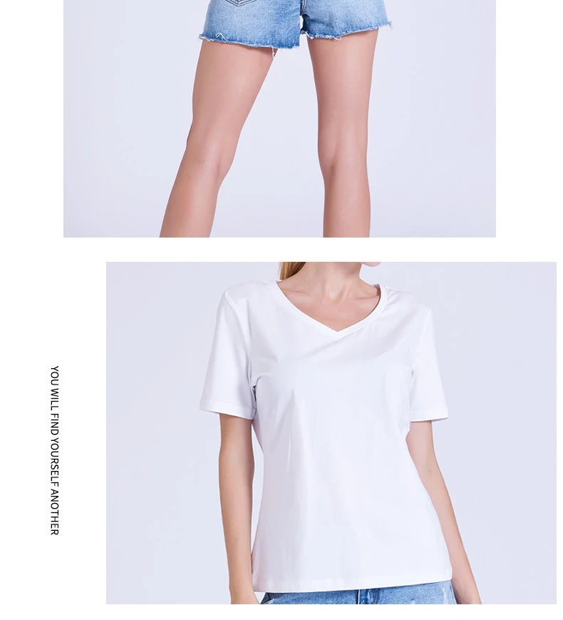 PREISEI футболка Пима хлопковая Футболка женская одежда тонкая Повседневная Camisas Mujer с v-образным вырезом с коротким рукавом Летний Топ белая футболка PV101W
