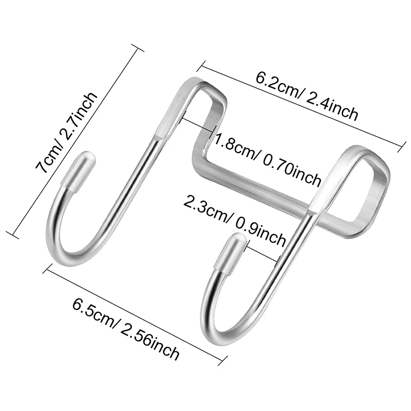 

6 Pcs over Door Hook Metal Door Hanger Cabinet Drawer Hanger Hook & 3 Pcs Large Stockings Santa and Snowman and Elk