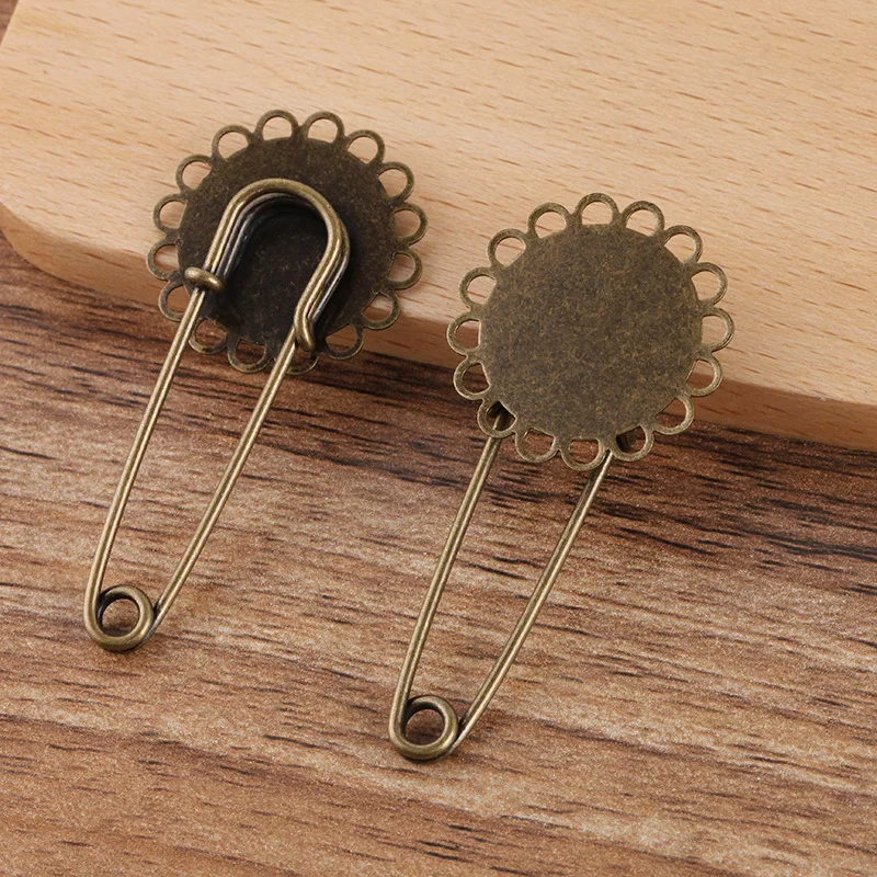 10 шт./лот Медная брошь заколка золотого цвета брошь рамка Кабошон основа подходит для 20 мм заготовки камеи для самодельных ювелирных изделий Аксессуары