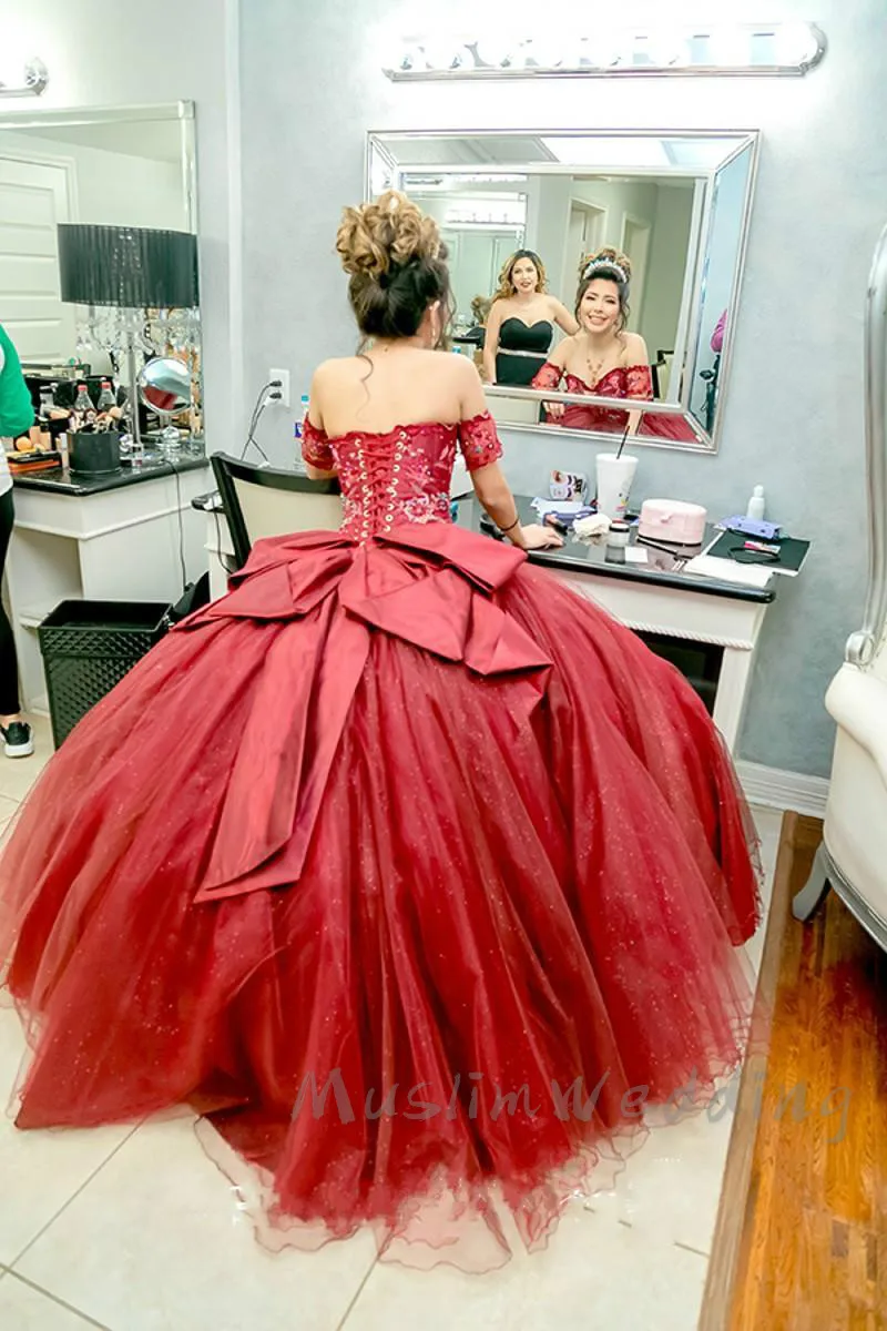 Бальное платье Золушки красное Пышное элегантное для выпускного вечера с