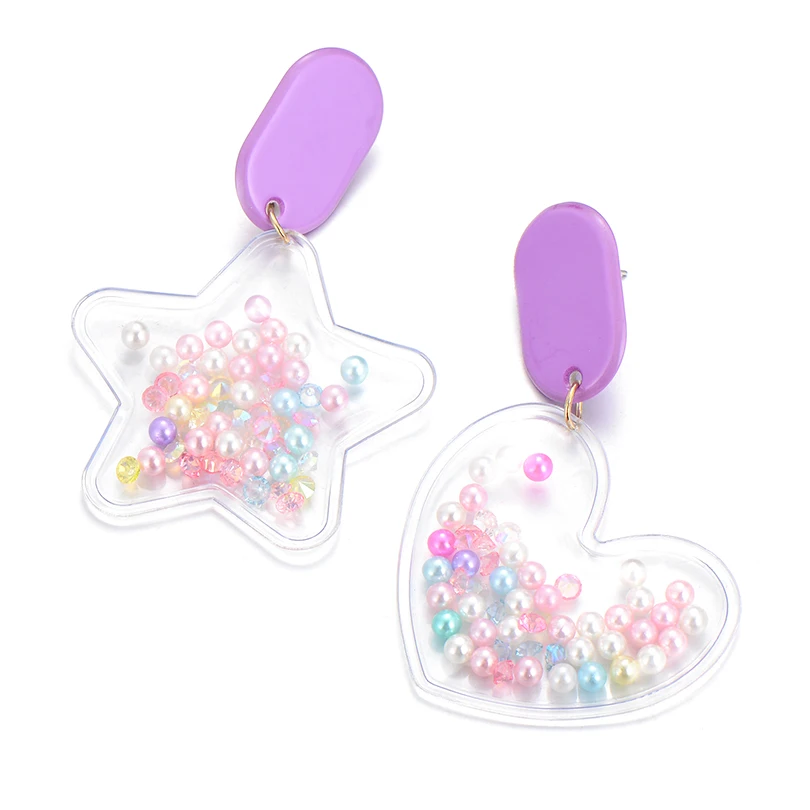 Модные большие прозрачные висячие серьги в форме сердца массивные ювелирные