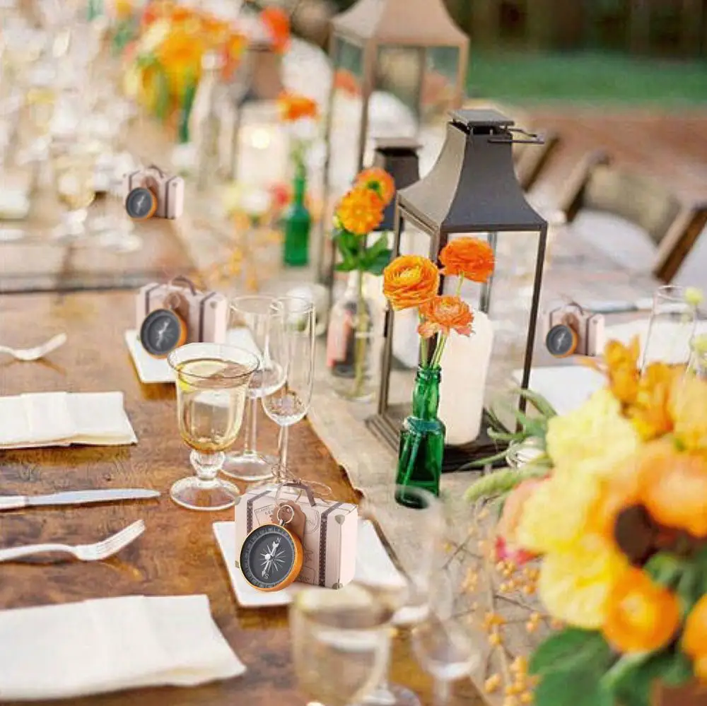 50 штук свадебный подарок карфт бумажный компас с ярлыком конфетная Подарочная