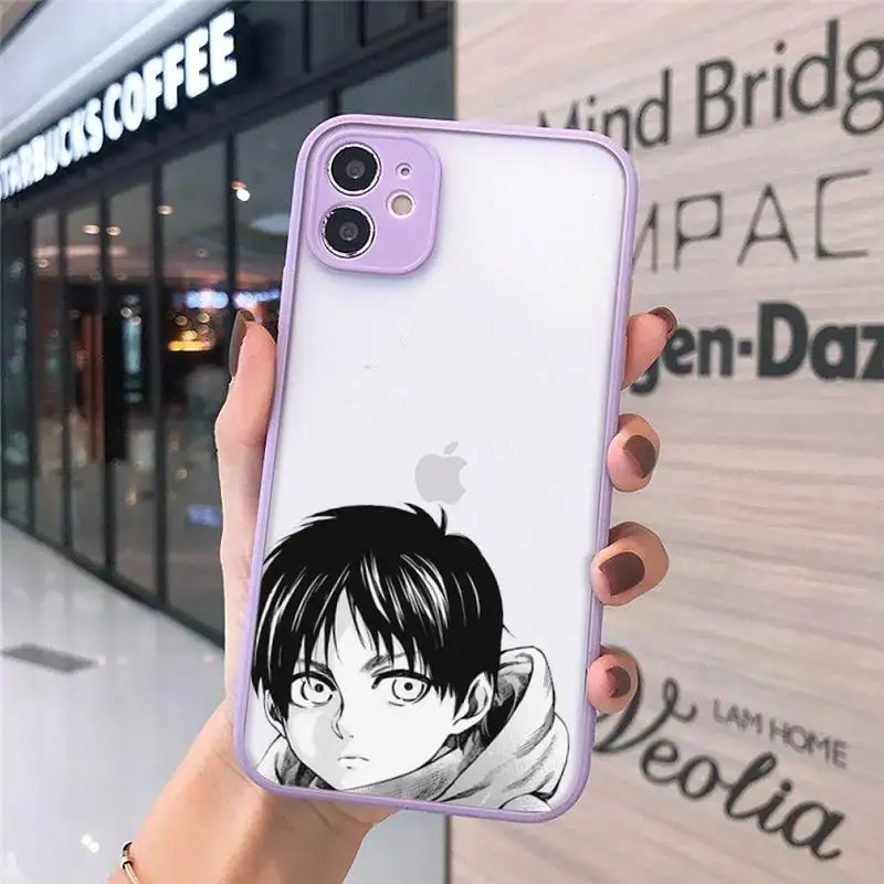 

Hot Anime Attack On Titan Phone Case Matte For iPhone 12 Mini 11 Pro XR XS Max 7 8 Plus X Hard PC Back Cover