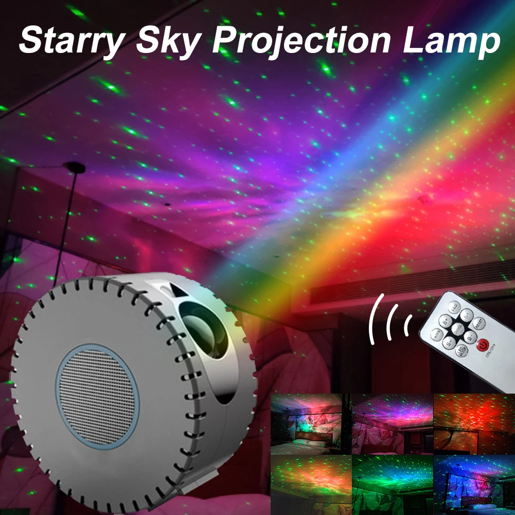 

Galaxy Starry Sky Projector Colorful Night Light Led Atmospher Bedroom Beside Lamp Stage Light for Home Party Christmas Decor