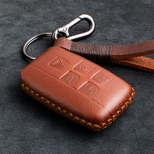 1 Pcs Genuine Leather Car Key Cover Key Case For Land Rover Range Rover Sport Evoque Freelander 2 For Jaguar XF XJ XJL XE C-X16