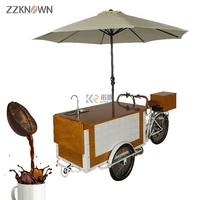 3 wheels electric coffee bike cart adult cafe ice cream vending tricycles mobile cargo bike bicycle with water system for sale