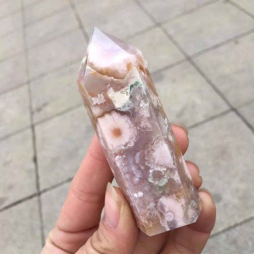 Cherry Blossom Agate Wand Points Polished Natural Stones And Crystals Healing Gemstones For Home Decoration