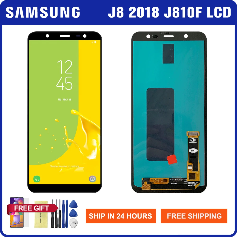 6 0 'ɺMOLED-экран для SAMSUNG Galaxy J8 2018 ЖК-дисплей сенсорный экран дигитайзер Запчасти