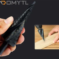 step drill bit triangular handle nitrogen containing spiral groove stepped pagoda reaming black 4 12 4 20 4 32mm
