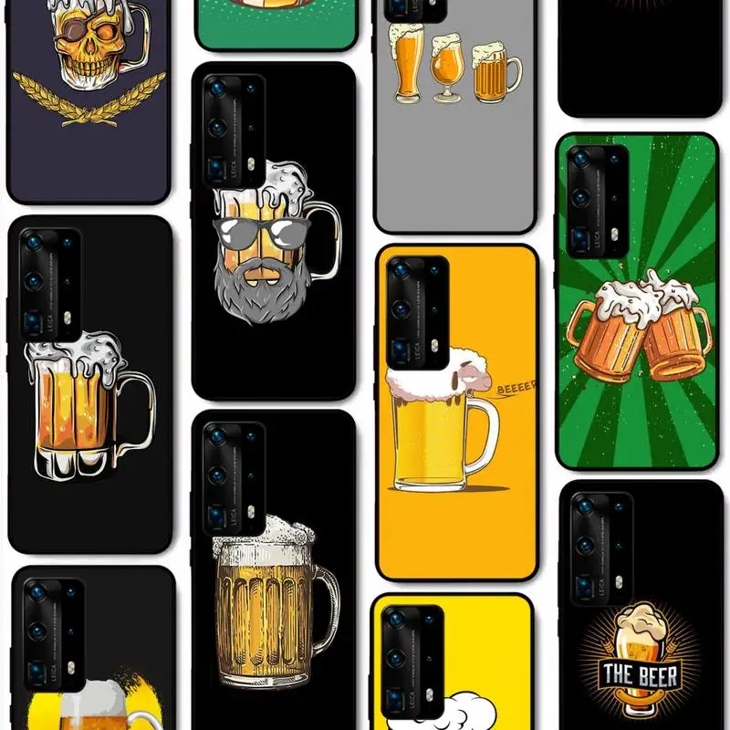 

Beer Mug With Foam Phone Case For Huawei P40 P30 P20 Pro P10 Plus P9 P8 Lite P Smart Cover