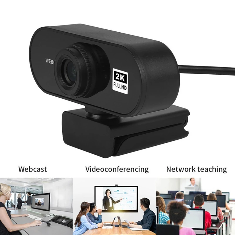 

C5AB USB Desktop Computer Webcamera 2K Free Drive Built-in Mic Widescreen Video Calling and Recording Desktop Laptop Webcam