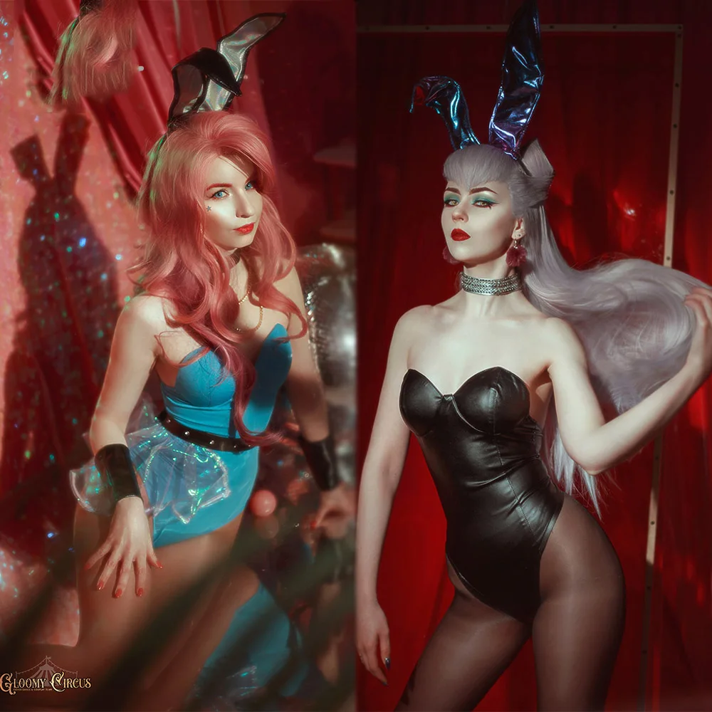 

Hot Game LOL KDA Seraphine Evelynn Bunny Girl cosplay costume for Halloween Christmas Party Masquerade Anime Shows