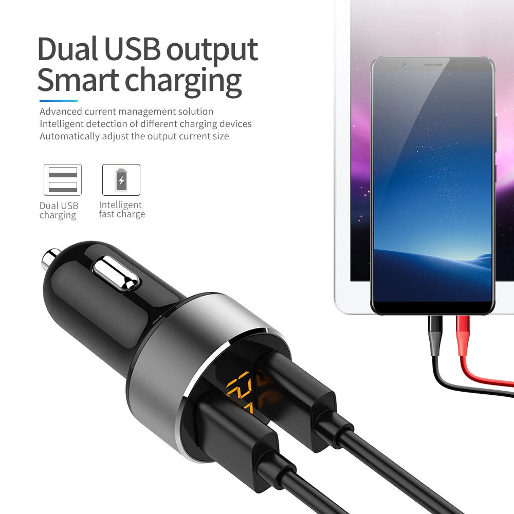 wireless Mini Car Charger 3.4A USB Port Dual Quick Style Voltage Detection for Phone Fast charger | Мобильные телефоны и