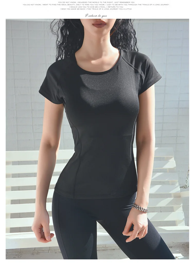 

Fitness Women's T Shirts Slim Fit For Sports Running Mesh Yoga Short Sleeve Jerseys Yoga Top Womens Gym Shirt SportWear Tees