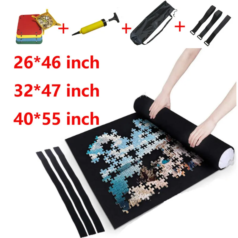 Puzzle Accessories Toy Portable Travel Storage Bag Puzzle Storage Roll Up Mat Jigsaw Roll Felt Mat Play Mat for up 3000 Pieces