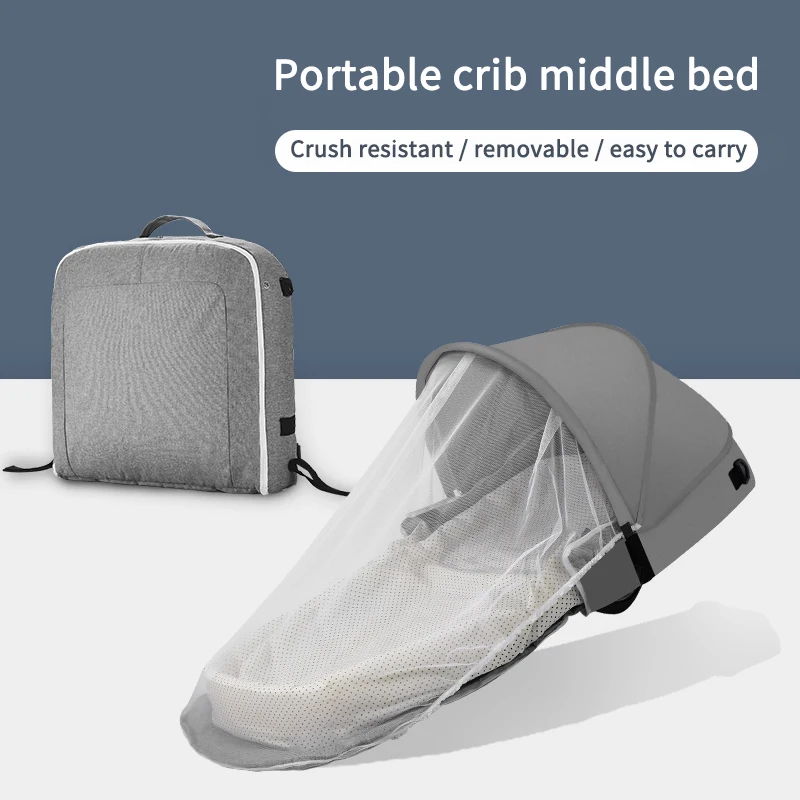 New Baby Bed Portable Baby Nest Bed Travel Sun Protection Mosquito Net With Bassinet Foldable Breathable Infant Sleeping Basket