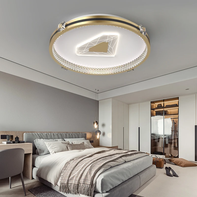 

New Round LED Ceiling Chandelier For Bedroom Villa Dining Room Foyer Hotel Restaurant Living Room Office Loft Indoor Home Light