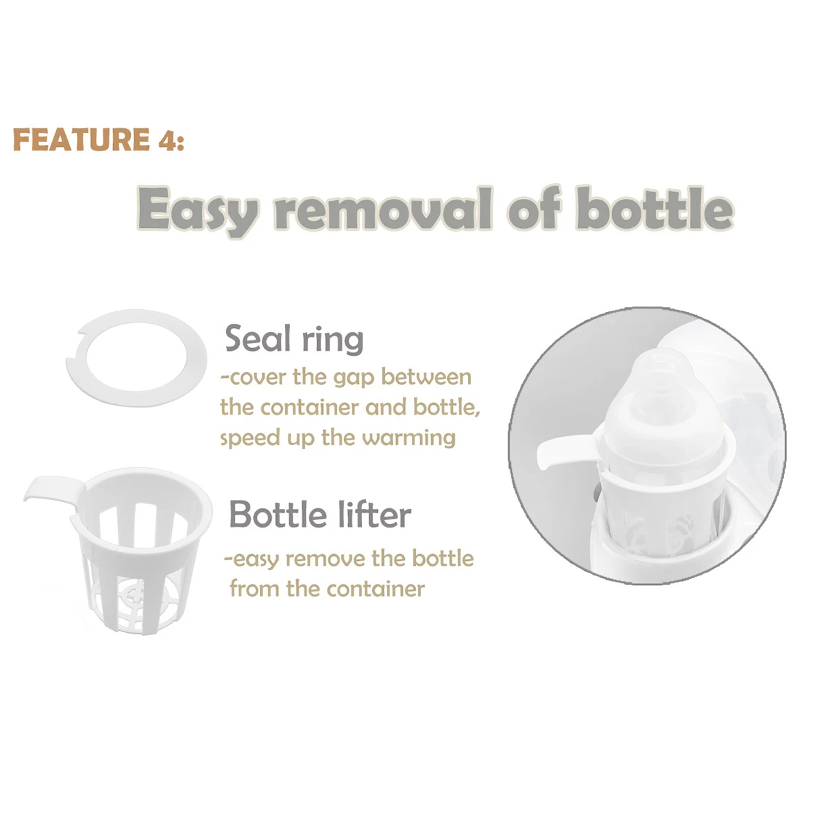 

4in1 Baby Bottle Warmer Sterilizers 4 Bottle Sterilizer Heater for Breast Milk Feeding Baby Food Intelligent Thermostatic System