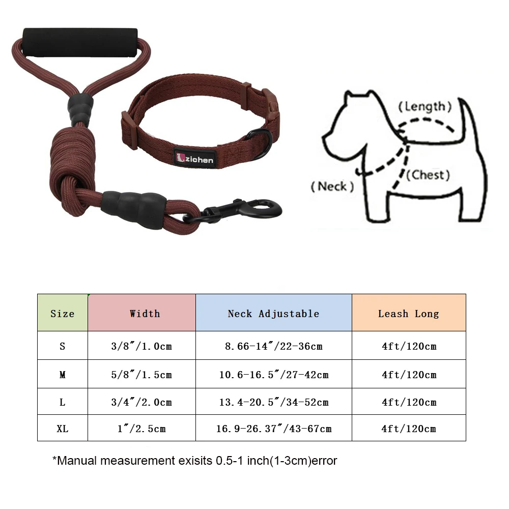 Ошейник для собаки маленькие средние и большие нейлоновая ткань регулируемая