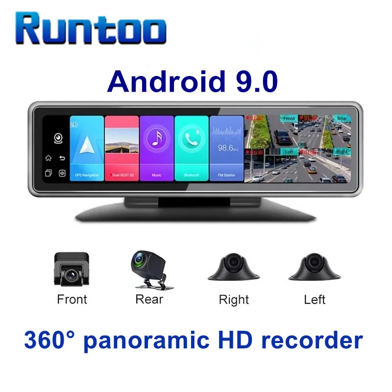 4G Android 9 0 Dash Cam приборной панели Камера 12 дюймов Видеорегистраторы для автомобилей
