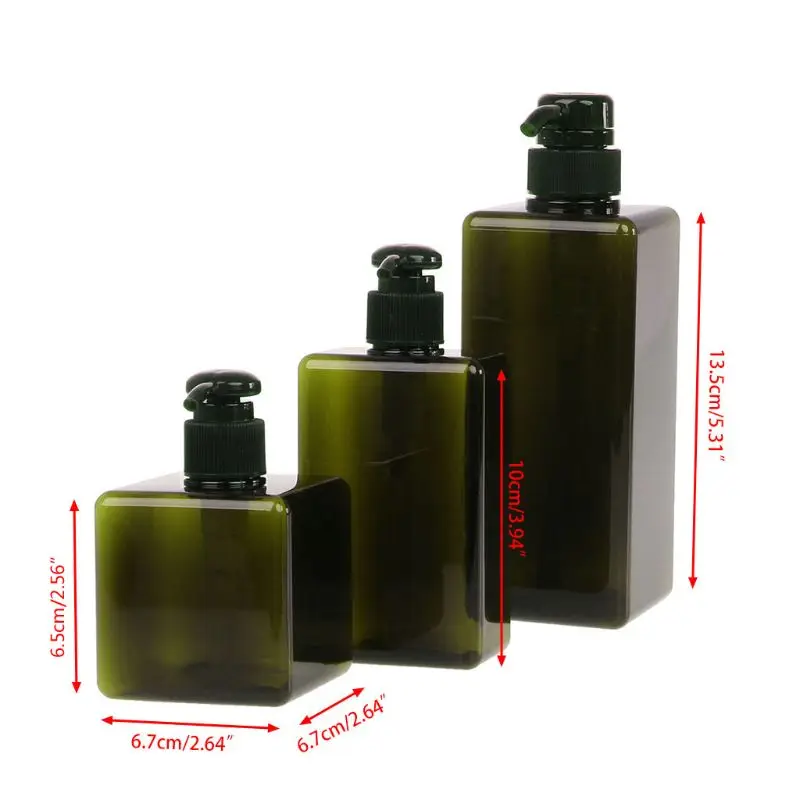 250ml/280ml/650ml Lotion Container Large Pump Plastic Shampoo Bottle Refillable Travel clear/white/brown/green | Красота и здоровье