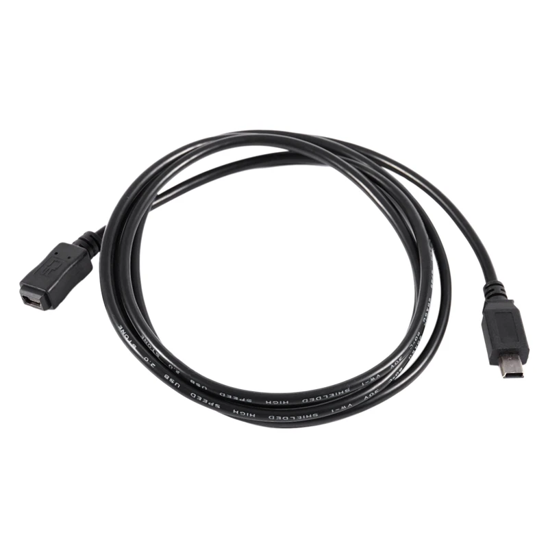 2 шт. 1 5 м Mini USB B 5-контактный штекер-гнездо Удлинительный Кабель-адаптер Черный |