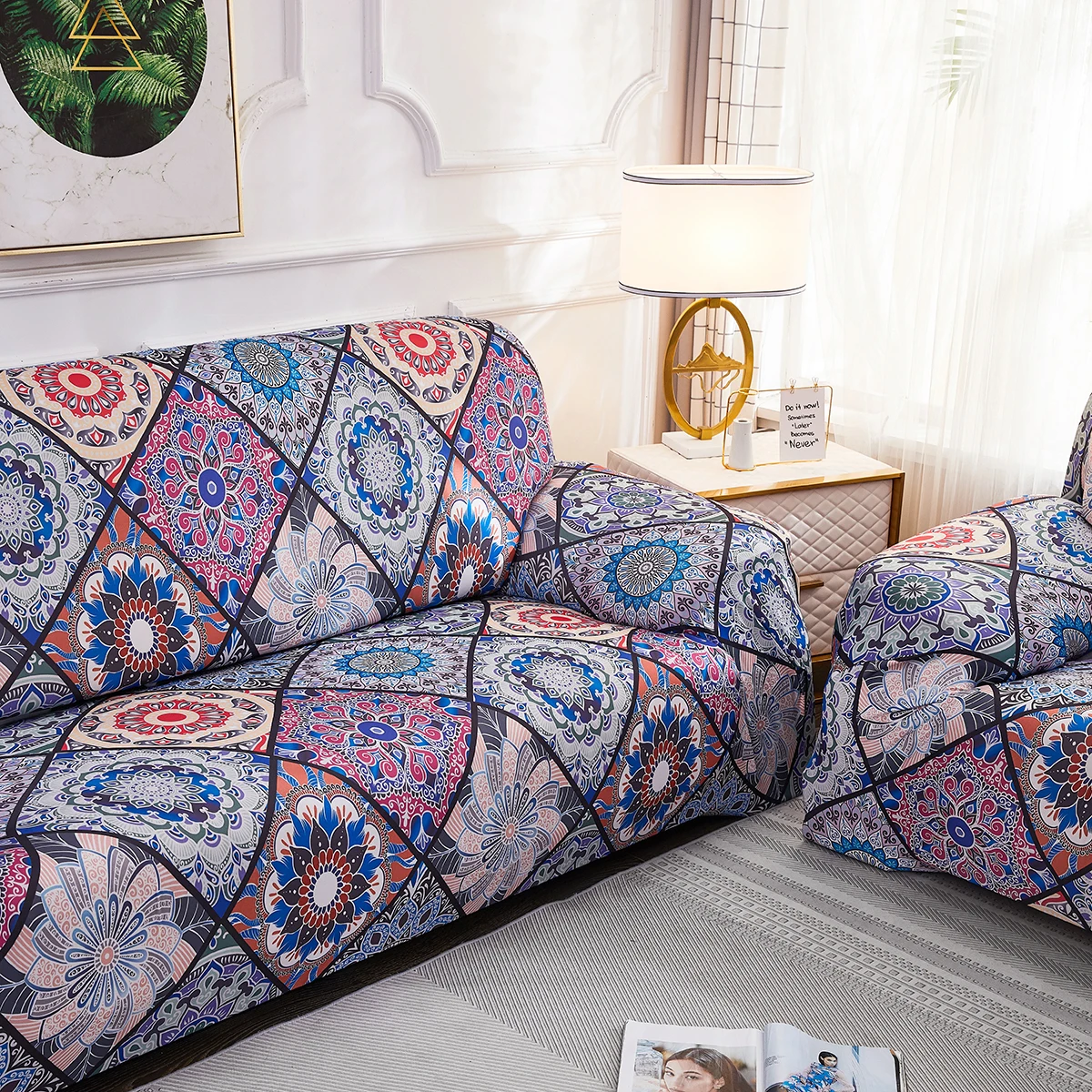 Винтажный чехол для дивана эластичный сиденья из полиэстера и спандекса с