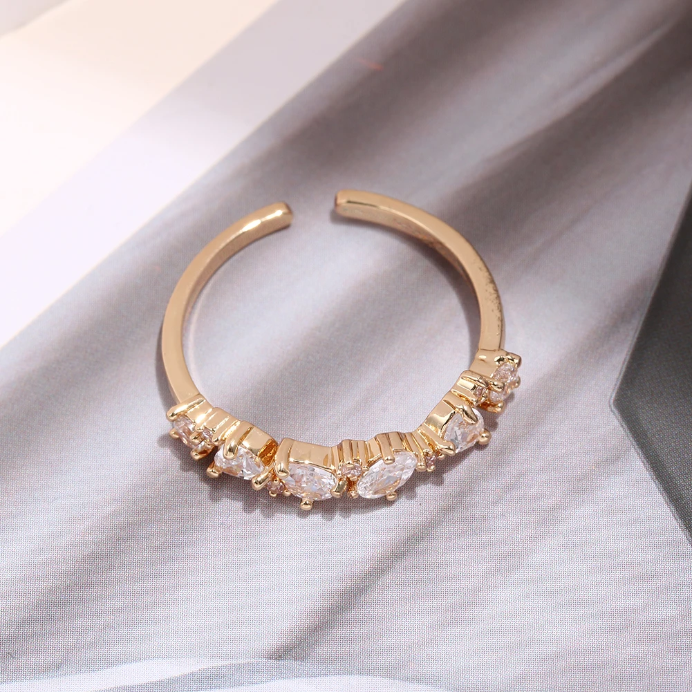 Женские обручальные кольца с кристаллами Artilady опаловые регулируемые золотые