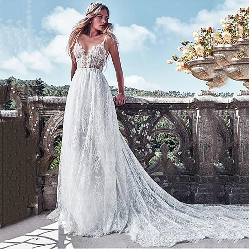 

Пляжное свадебное платье 2020, сексуальное женское платье с V-образным вырезом