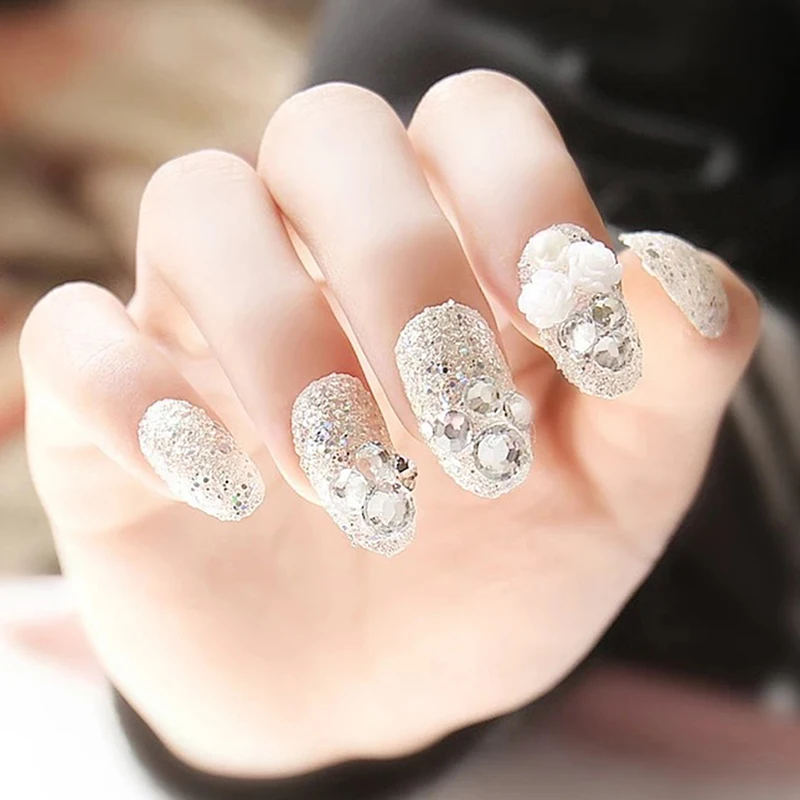 24 шт./компл. красивые Стразы Декор Свадебный дизайн ногтей для невесты советы