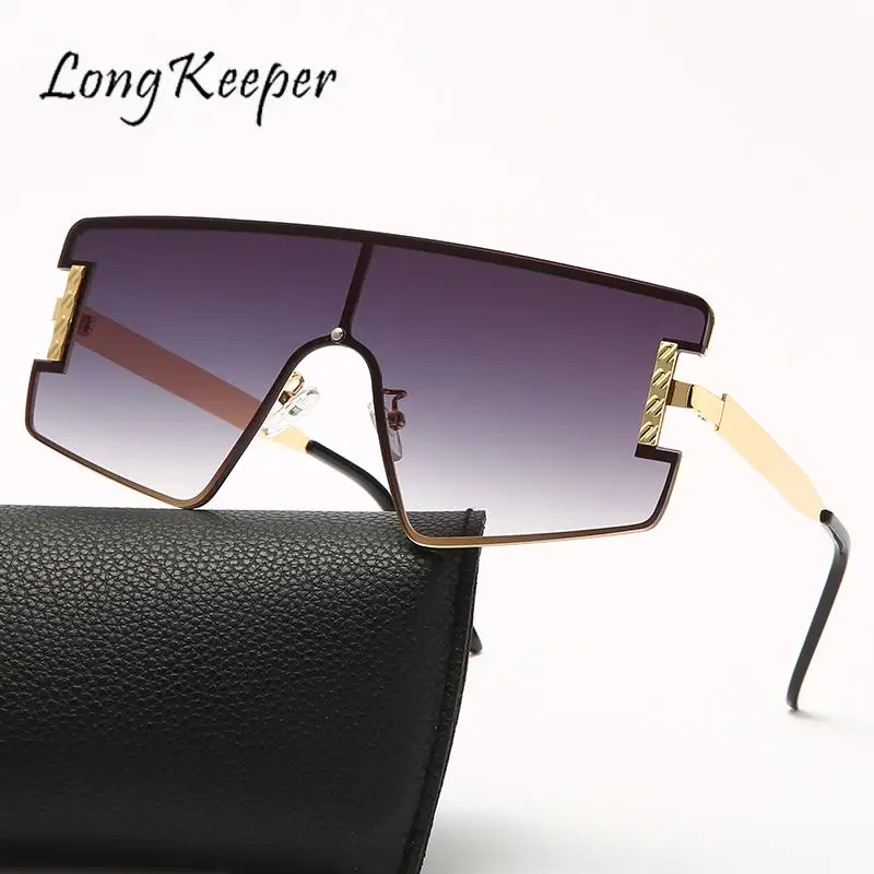 

Oversized Square Sunglasses Women One Piece Flat Top Sunglasses Retro Big Frame Sun Glasses Female Vintage Eyewear Oculos De Sol