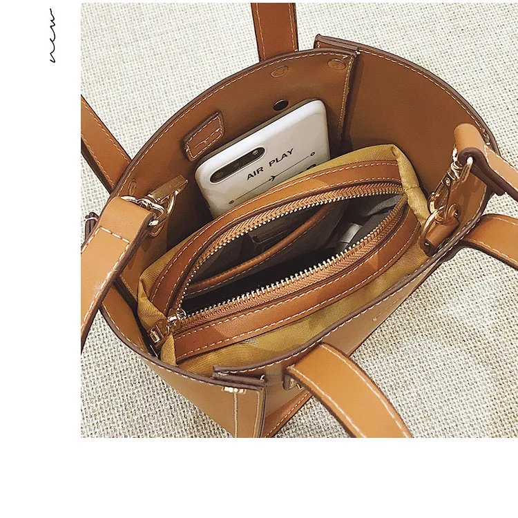 2019 Новая Винтажная корзина сумка из двух частей магнитная пряжка плечо