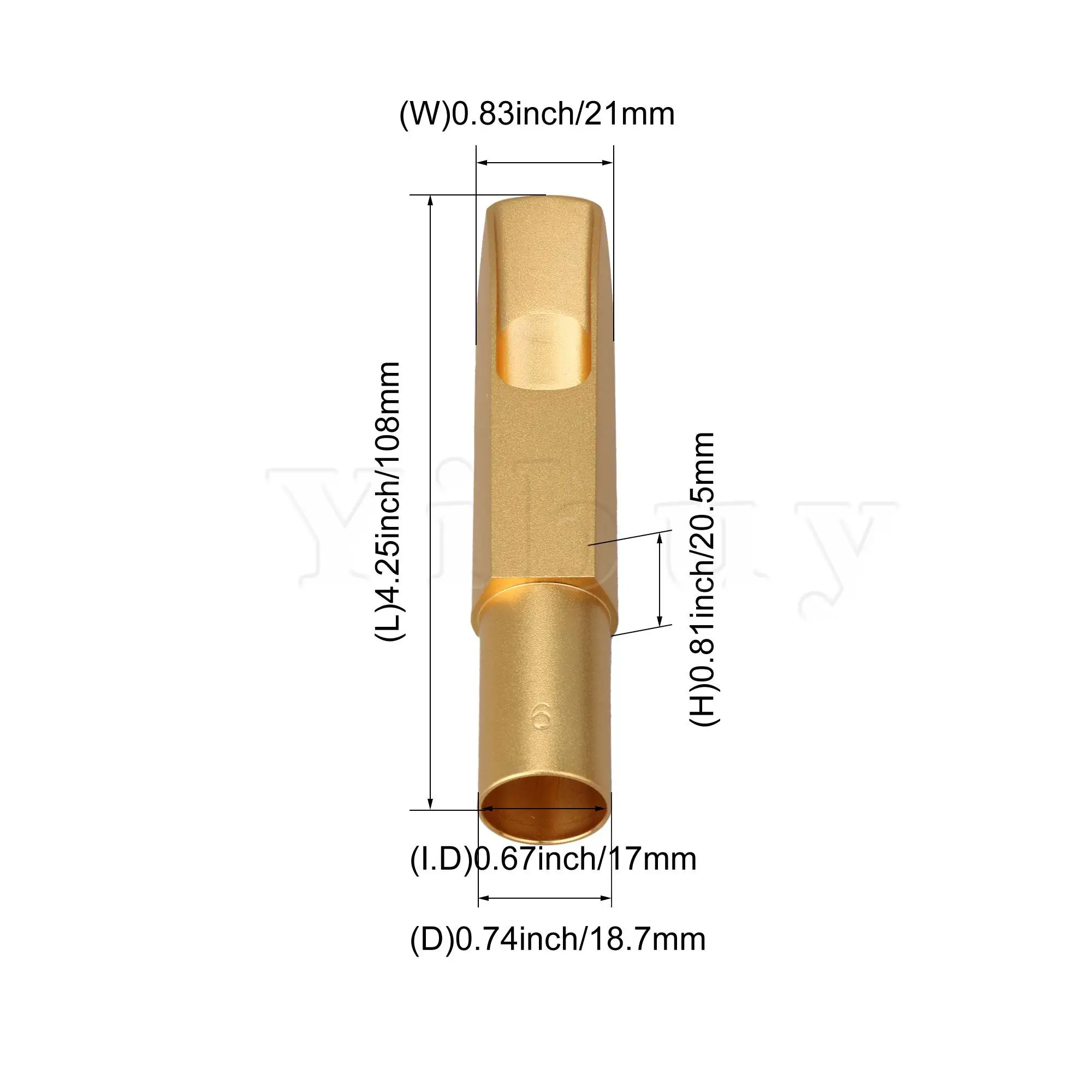 

Yibuy Brass Tenor Sax Mouthpiece Gold Saxophone Mouthpiece 7# for Musicians