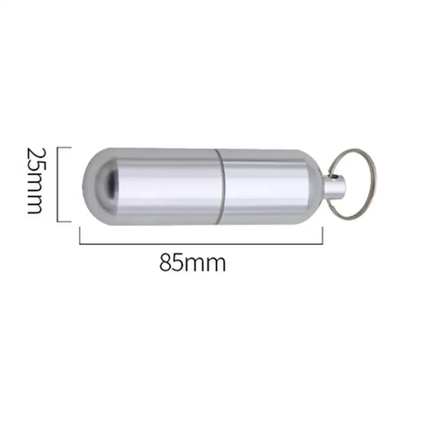 

New multi-segment aluminum alloy drug bottle sealing pot tank toothpin waterproof cartridge key chain hanging bottle