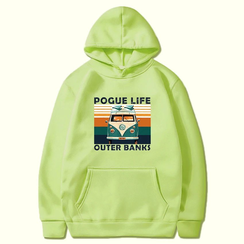 

Outer Banks Pogue Life Hoodies Girls Kawaii Cartoon Print Hooded Women Casual Autumn Winter Sweatshirt Female Hip Hop cotton
