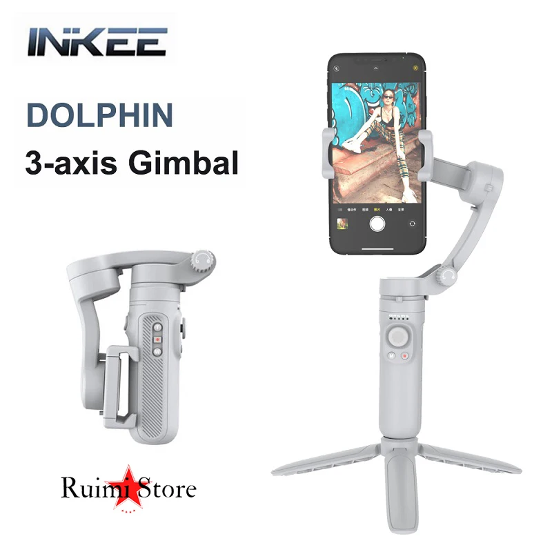 

INKEE DOLPHIN 3 Axis Foldable Smartphone Gimbal Handheld Stabilizer with Tripod Anti-Shake for Mobile Phone iphone huawei
