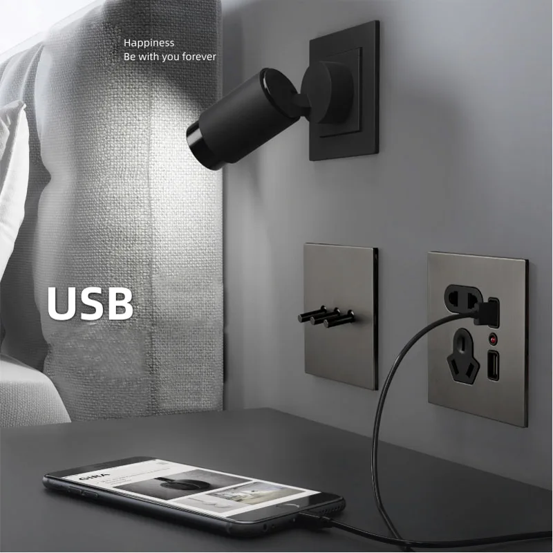 Ретро серый переключатель из нержавеющей стали 1-4 Gang 2 Way с металлической